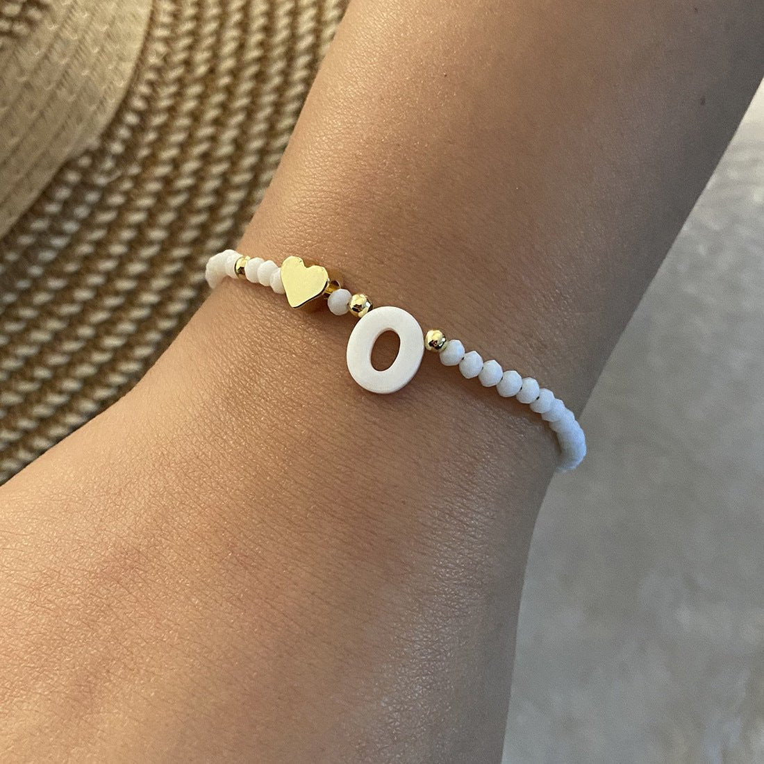 26 Letters White Shell Beaded Bracelet Women Metal Love Design Bracelet Jewelry - Akashicglobal