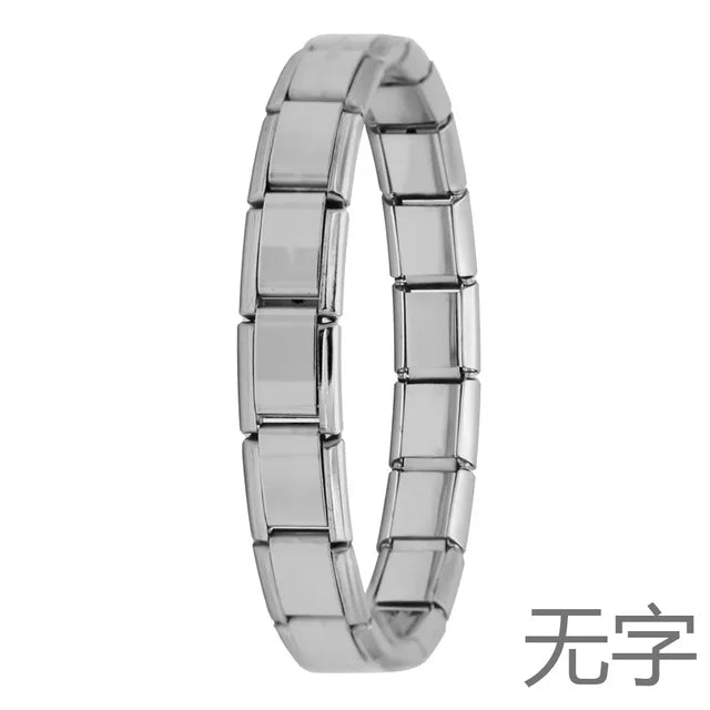 Hapiship New Women's Jewelry 9mm Width Itanlian Elastic Charm Bracelet Fashion Stainless Steel Bangle ST- - Akashicglobal