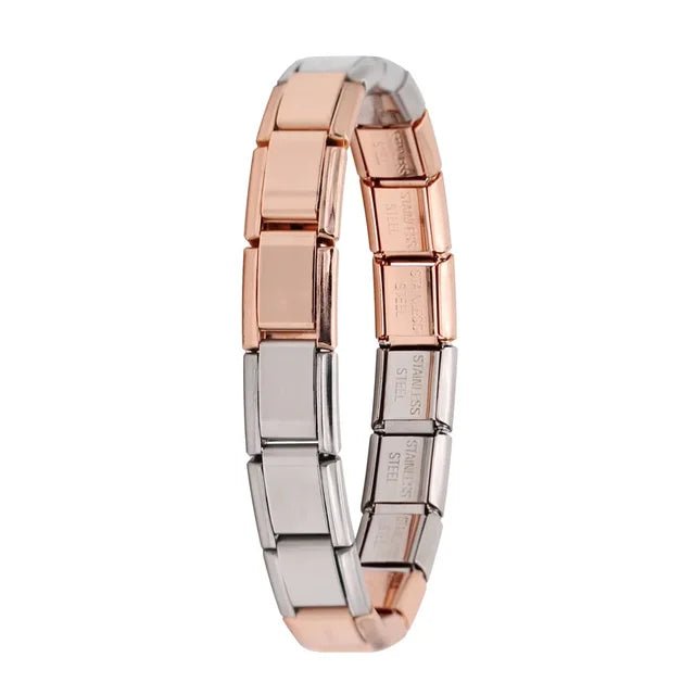 Hapiship New Women's Jewelry 9mm Width Itanlian Elastic Charm Bracelet Fashion Stainless Steel Bangle ST- - Akashicglobal